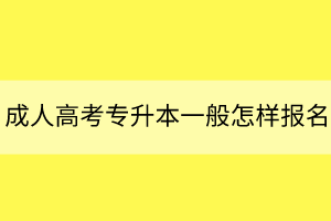 成人高考专升本一般怎样报名