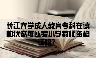 长江大学成人教育专科在读的状态可以考小学教师资格证吗？